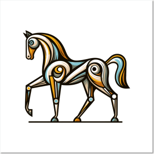 Horse illustration. Illustration of a horse in cubism style Posters and Art